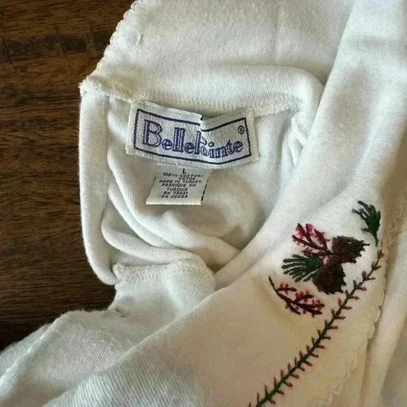 VINTAGE Belle Point L Soft Turtleneck Long sleeve Shirt Sweater Medium 80s Xmas - Picture 5 of 6